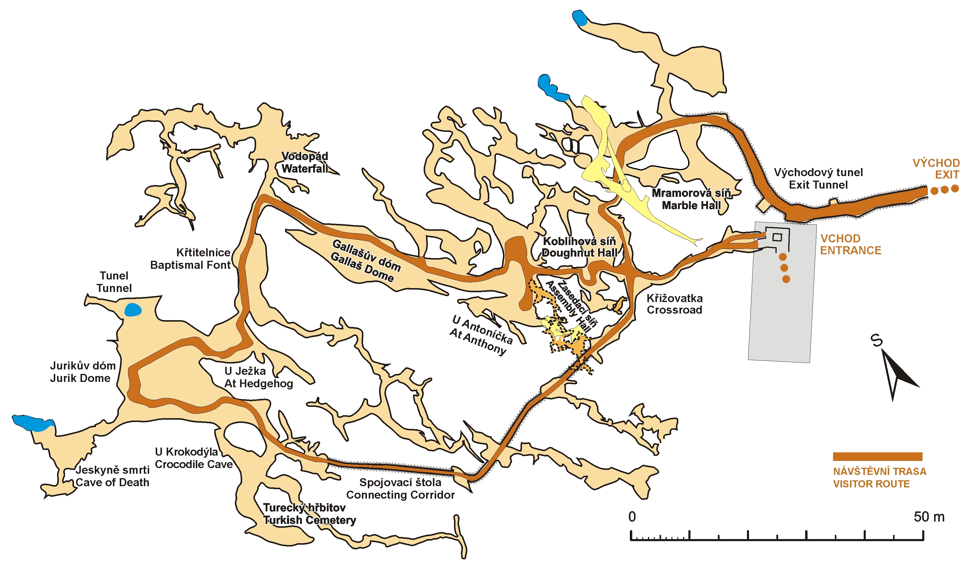 Zbrašovské aragonitové jeskyně - map
