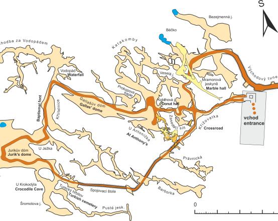 Zbrašovské aragonitové jeskyně - mapa