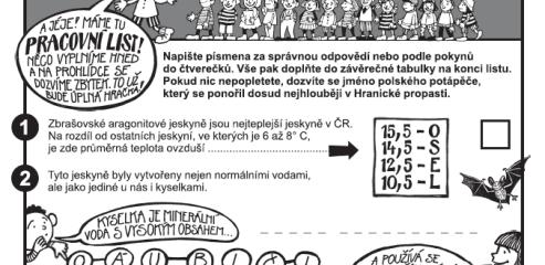 Zbrašovské aragonitové jeskyně - pracovní list